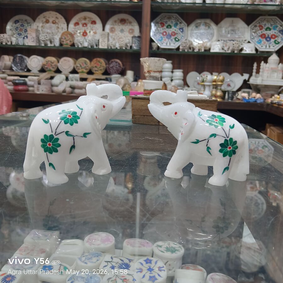 Marble Elephant — Premium Agra