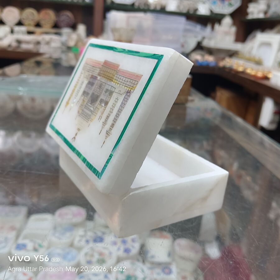 Marble Jewellery Box — Design 9 Agra