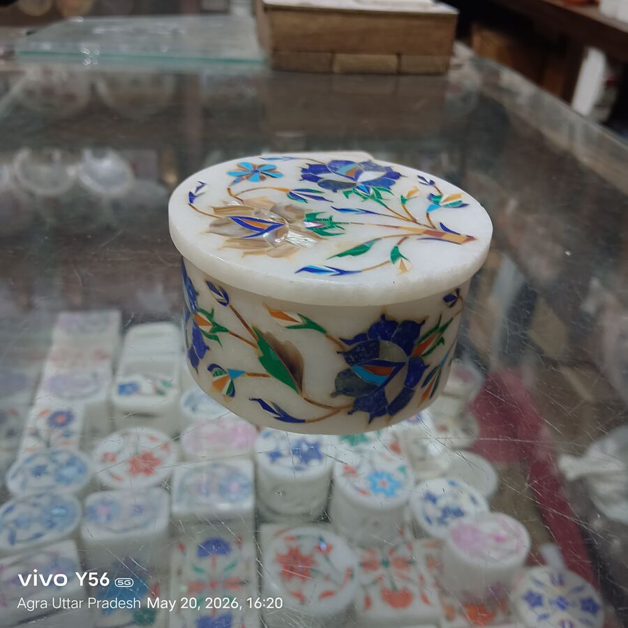 Marble Jewellery Box — Classic Agra