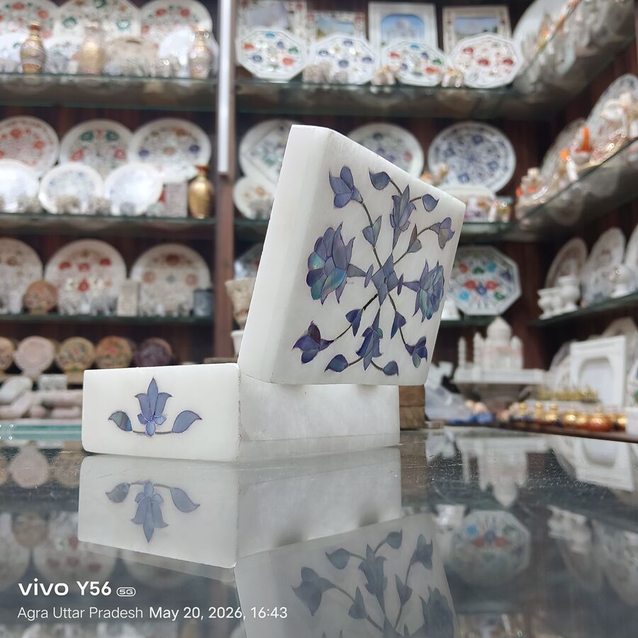 Marble Jewellery Box — Design 2 Agra