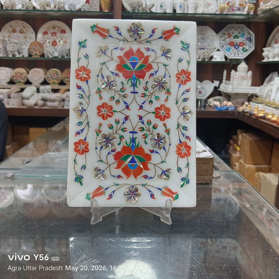 Floral Marble Plate