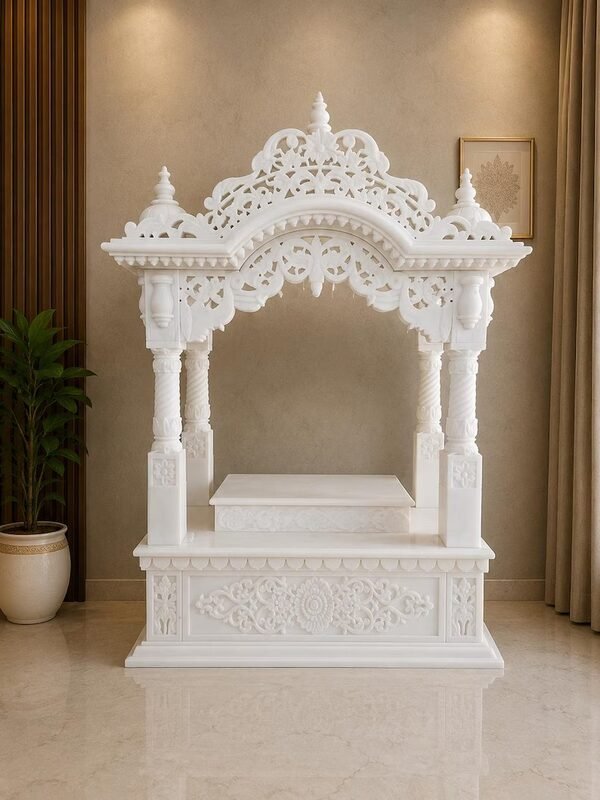 Luxury White Marble Mandir Pooja Temple Agra